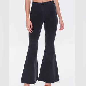 Black wash flare jeans